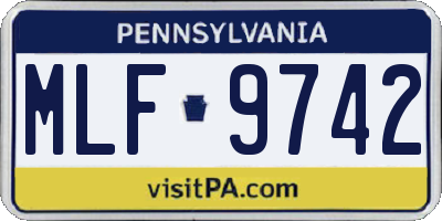 PA license plate MLF9742
