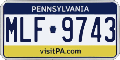 PA license plate MLF9743