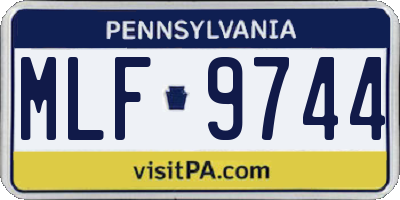 PA license plate MLF9744