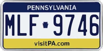PA license plate MLF9746