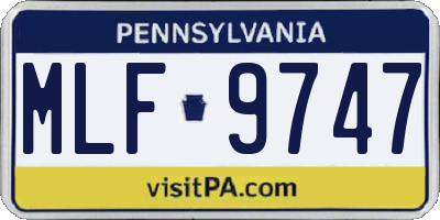 PA license plate MLF9747