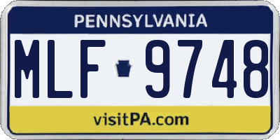PA license plate MLF9748