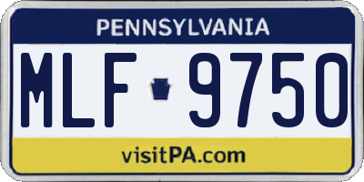 PA license plate MLF9750