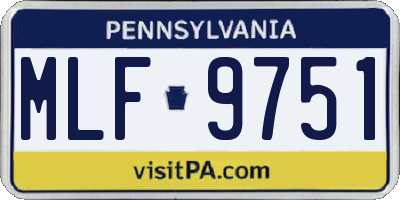 PA license plate MLF9751