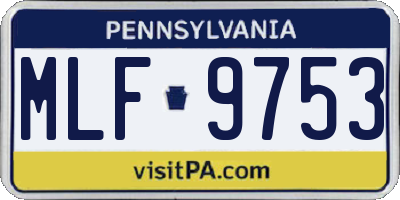 PA license plate MLF9753
