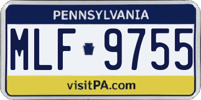 PA license plate MLF9755