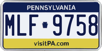 PA license plate MLF9758