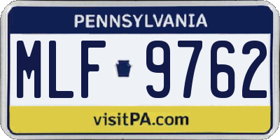 PA license plate MLF9762