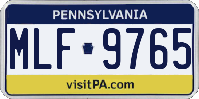 PA license plate MLF9765