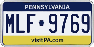 PA license plate MLF9769