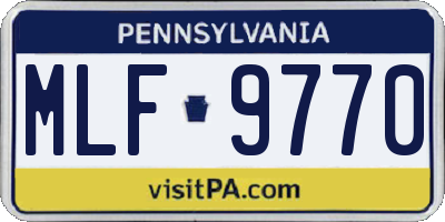 PA license plate MLF9770