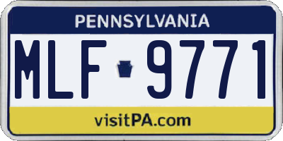 PA license plate MLF9771