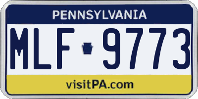 PA license plate MLF9773