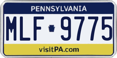 PA license plate MLF9775