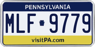 PA license plate MLF9779