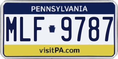 PA license plate MLF9787