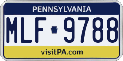 PA license plate MLF9788
