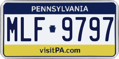 PA license plate MLF9797