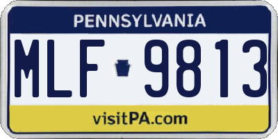 PA license plate MLF9813