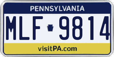 PA license plate MLF9814