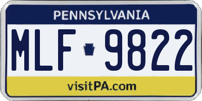 PA license plate MLF9822