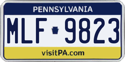 PA license plate MLF9823