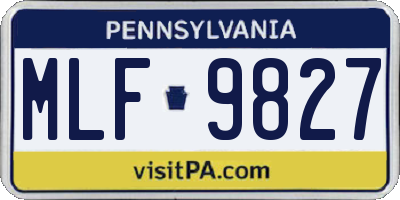 PA license plate MLF9827