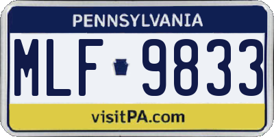 PA license plate MLF9833