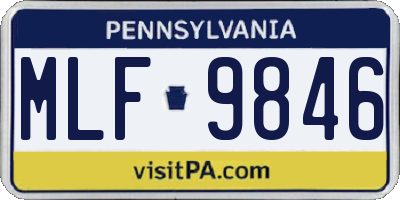 PA license plate MLF9846