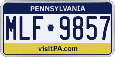 PA license plate MLF9857