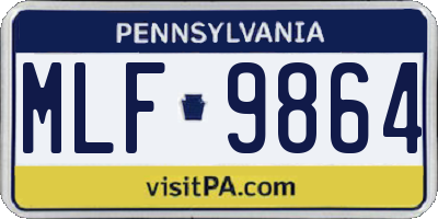 PA license plate MLF9864