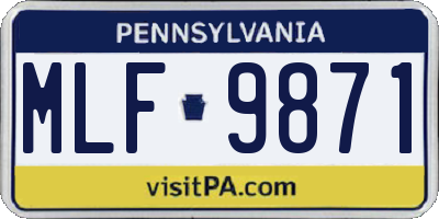 PA license plate MLF9871