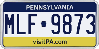 PA license plate MLF9873