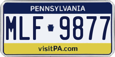 PA license plate MLF9877