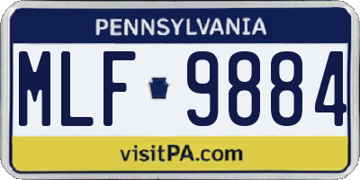 PA license plate MLF9884