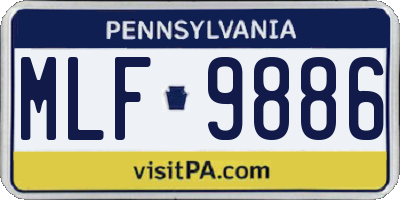 PA license plate MLF9886