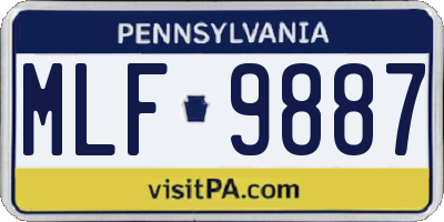 PA license plate MLF9887