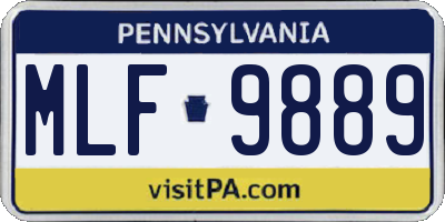 PA license plate MLF9889
