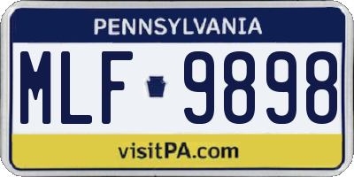 PA license plate MLF9898
