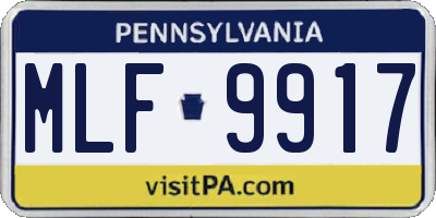PA license plate MLF9917