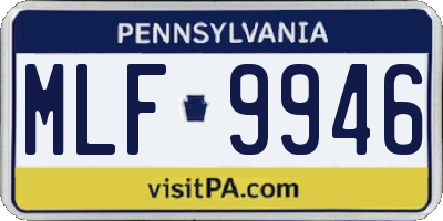 PA license plate MLF9946