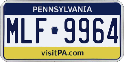 PA license plate MLF9964