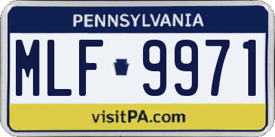 PA license plate MLF9971
