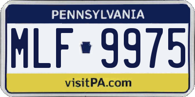 PA license plate MLF9975