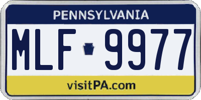 PA license plate MLF9977