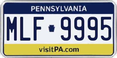 PA license plate MLF9995