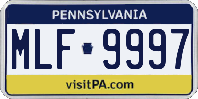PA license plate MLF9997