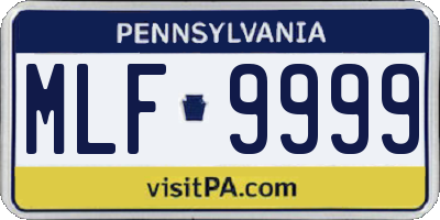 PA license plate MLF9999