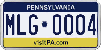 PA license plate MLG0004