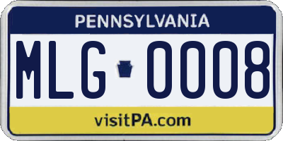 PA license plate MLG0008